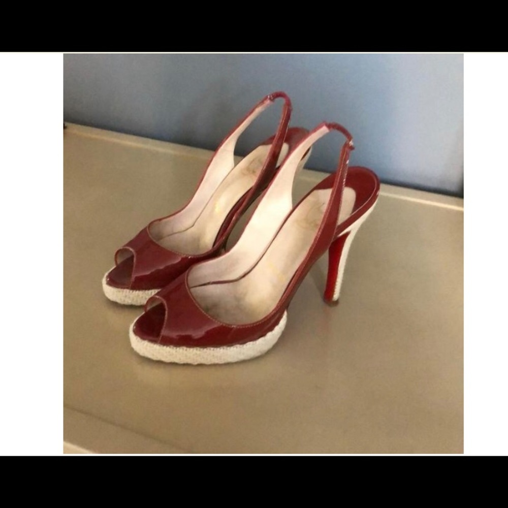 Authentic Christian Louboutin Red Patten Leather